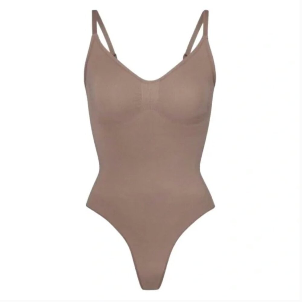 Seamless Shaping Bodysuit Thong - Taupe
